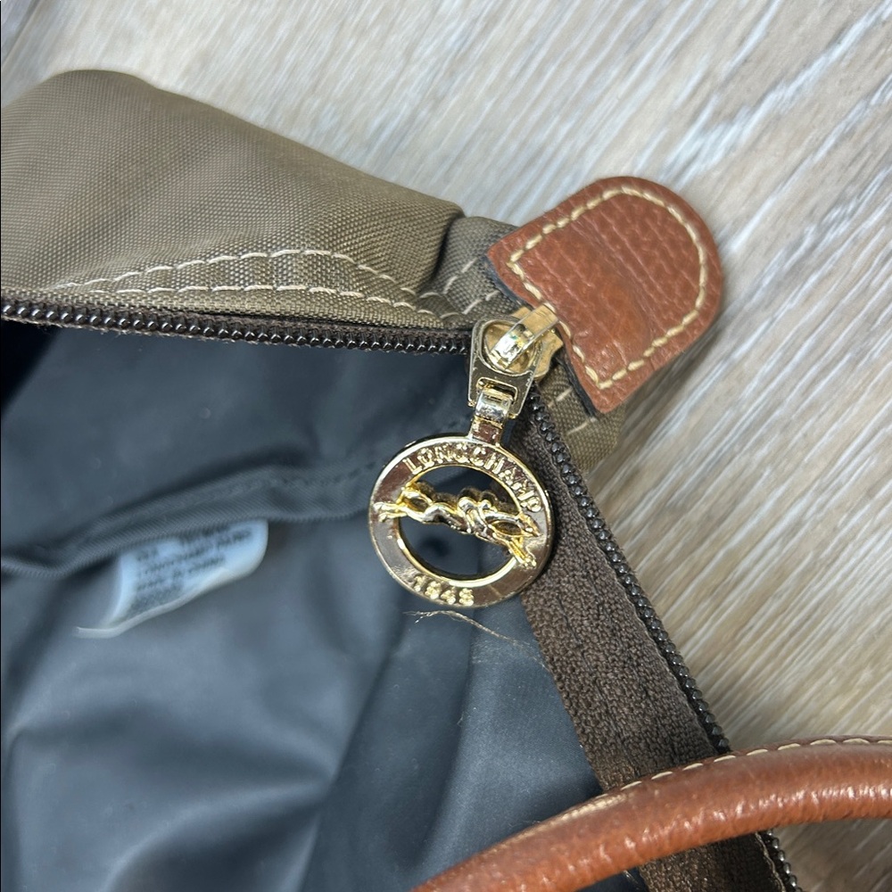 *Longchamp green brown le pilage large tote bag - Picture 7 of 14